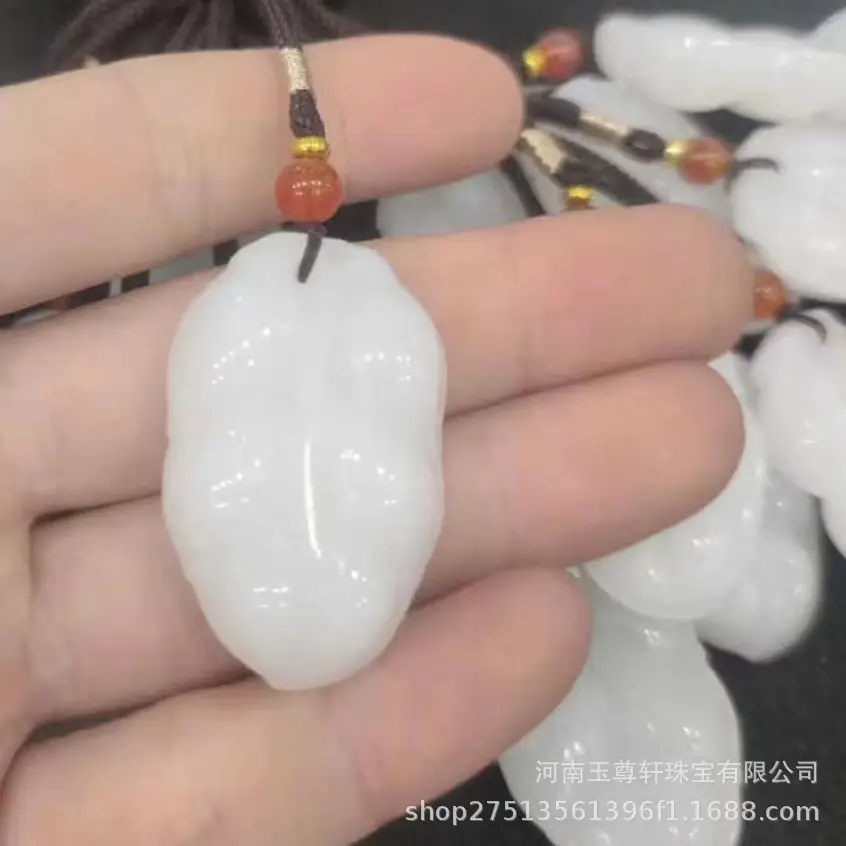White Jade Pendant Necklace for Men Women Gift - Image 4