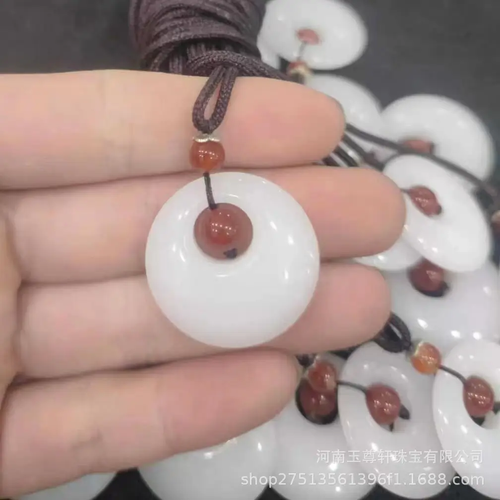 White Jade Pendant Necklace for Men Women Gift - Image 8