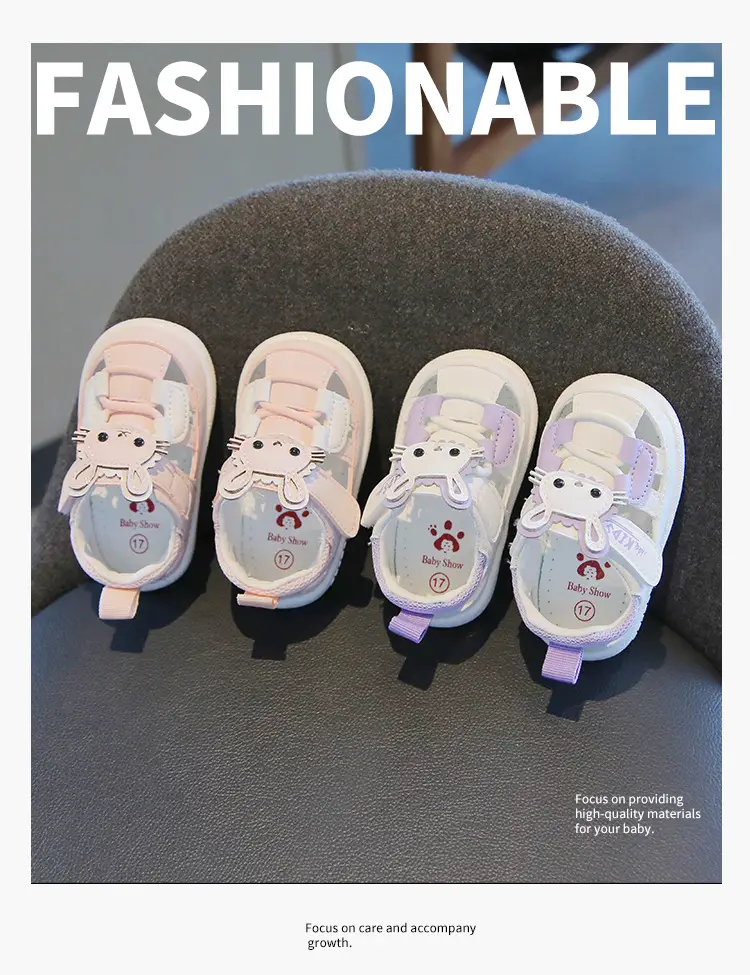 Princess Baby Sandals for Girls 1-2 Years Soft Bottom Closed Toe — feature 1