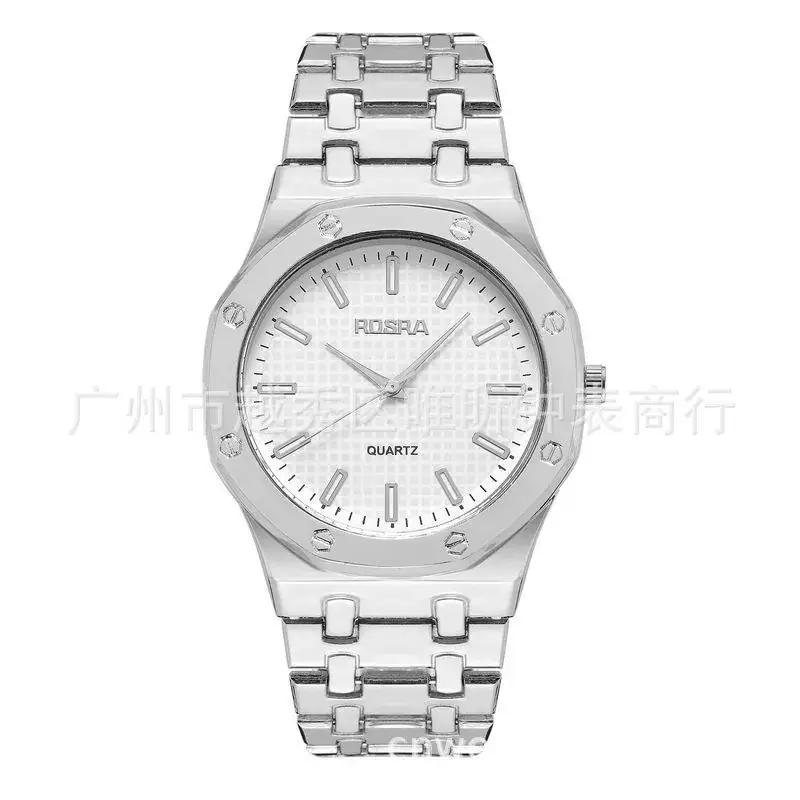 ROSRA Men's Black Gold Quartz Watch Round Dial