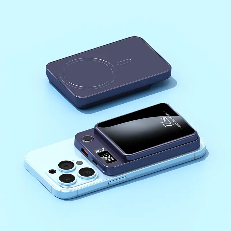 Cross-Border Clearance Hot-Selling Ultra-Thin Strong Magnetic Magsafe Wireless Charging Power Bank 10000Mah Fast Charging Mobile Power Supply