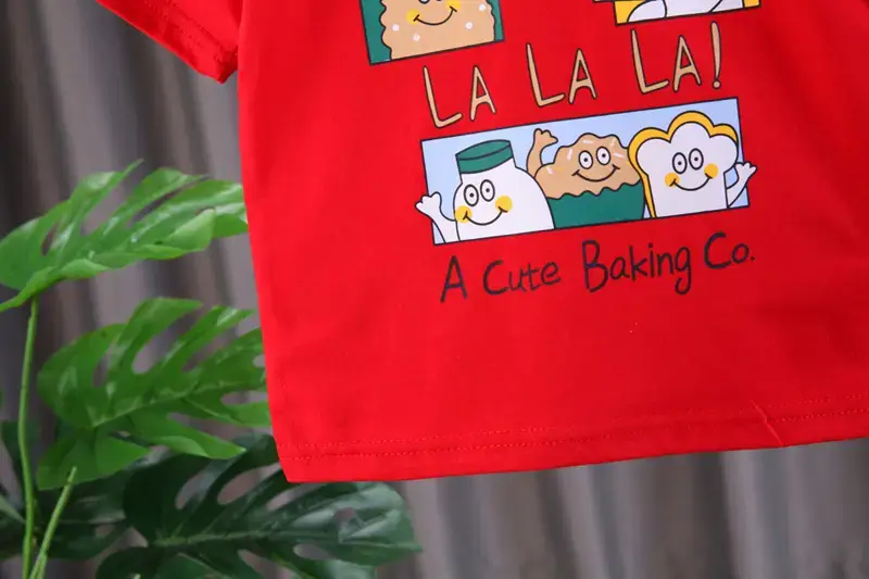 Red "Hello Cookies" Kids T-Shirt & Shorts Set — feature 10