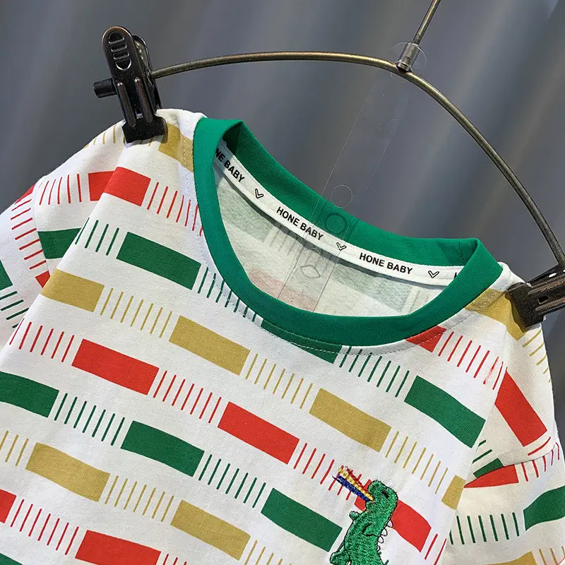 2023 Summer Baby Boys Colorful Square T-Shirt Shorts Set — feature 6