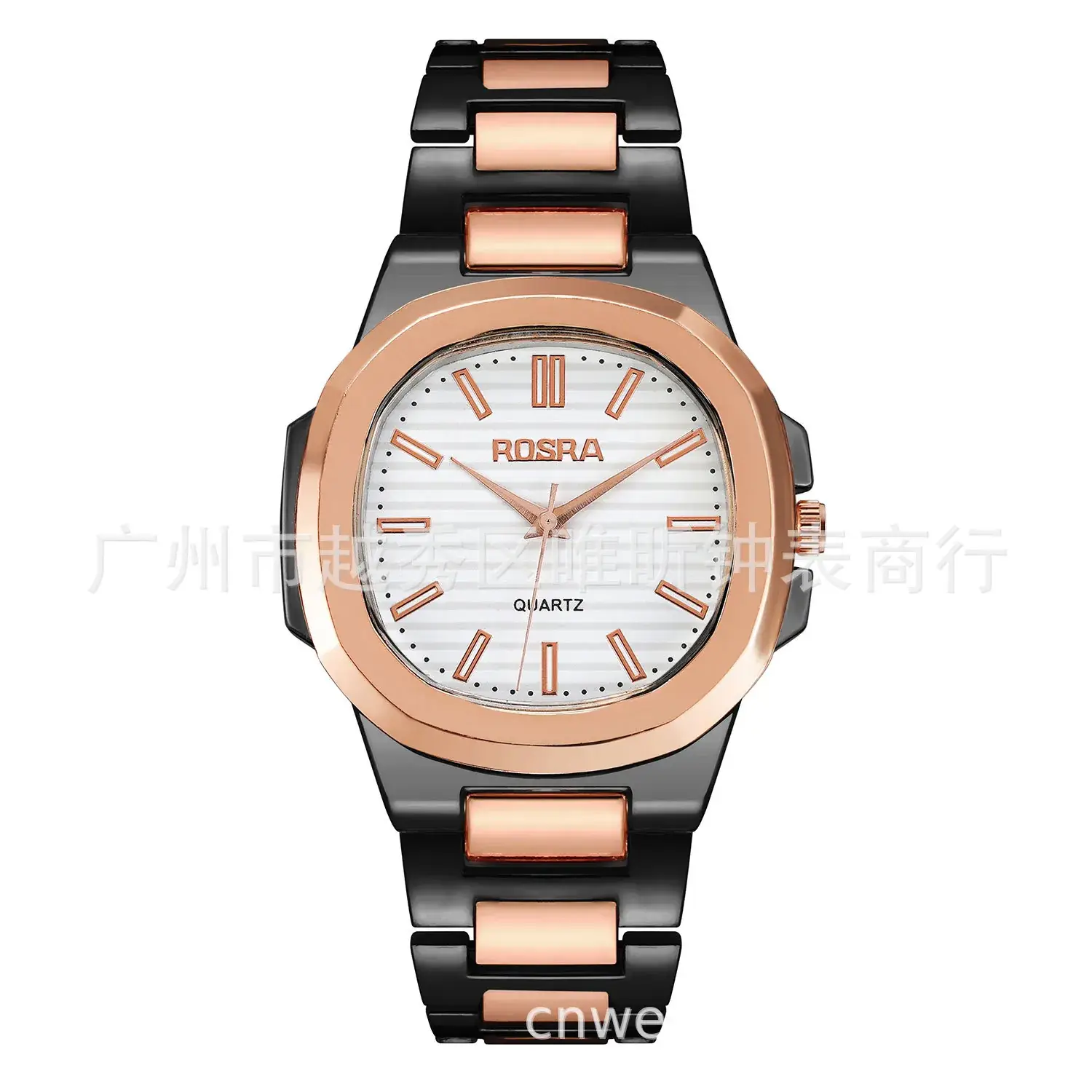 2023 ROSRA Men's Square Dial Quartz Watch with Rose Gold Strap - Image 13
