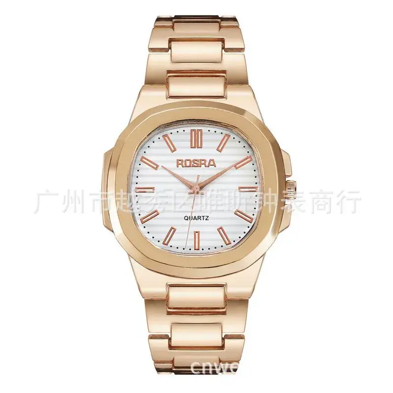 2023 ROSRA Men's Square Dial Quartz Watch with Rose Gold Strap - Image 18