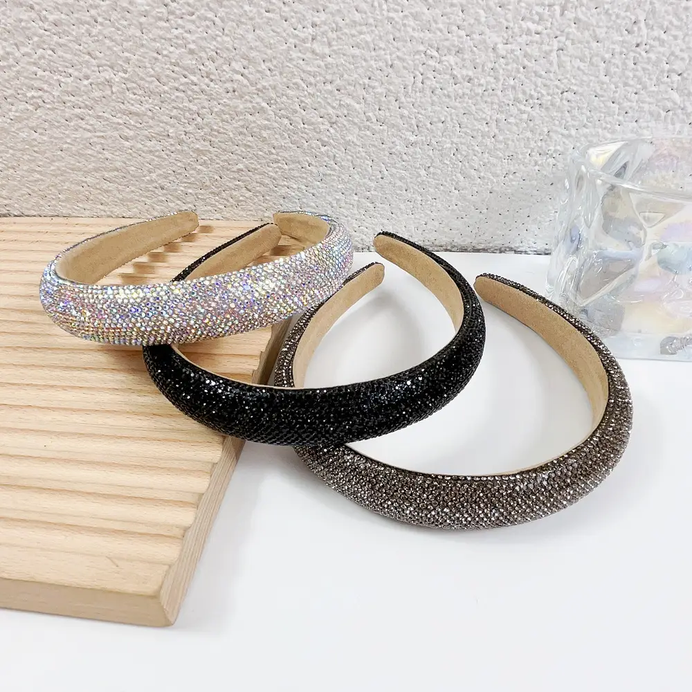 Full Diamond Hair Hoop for Women Gold Plated - Image 9