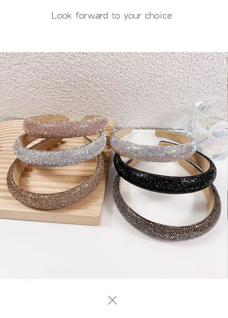 Full Diamond Hair Hoop for Women Gold Plated — feature 1