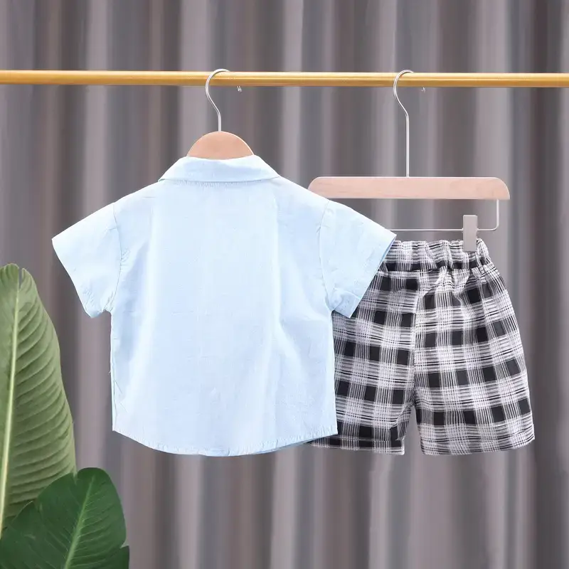 Children Cotton T-Shirt Shorts Set Summer Baby Boys - Image 7