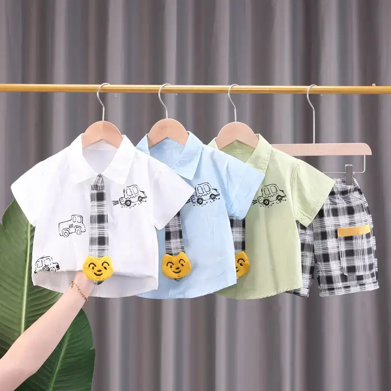 Children Cotton T-Shirt Shorts Set Summer Baby Boys — feature 1