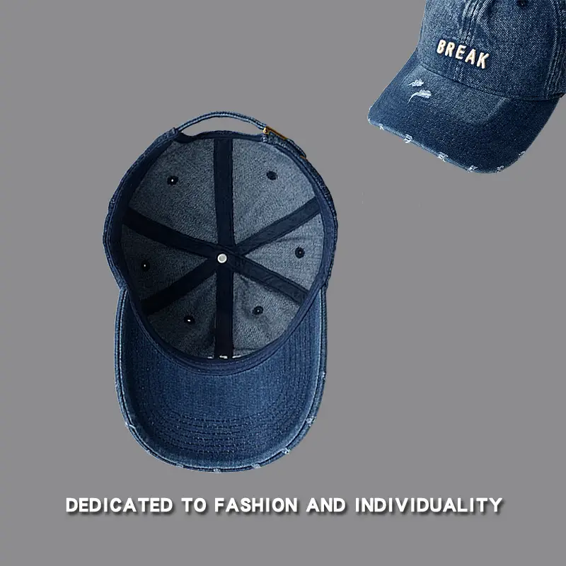 Men Denim Breakback Cap Navy Blue Spring Autumn Outdoor Casual - Image 10