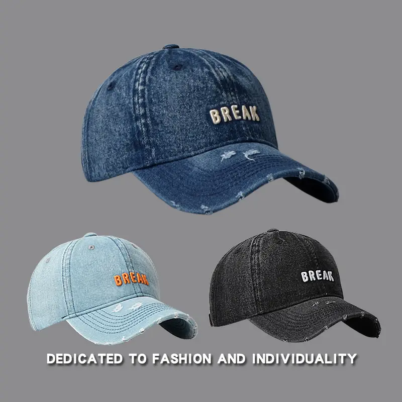 Men Denim Breakback Cap Navy Blue Spring Autumn Outdoor Casual - Image 11