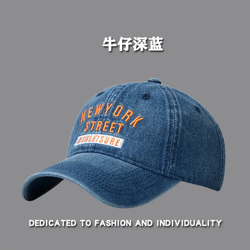 Men Denim Breakback Cap Navy Blue Spring Autumn Outdoor Casual - Image 4