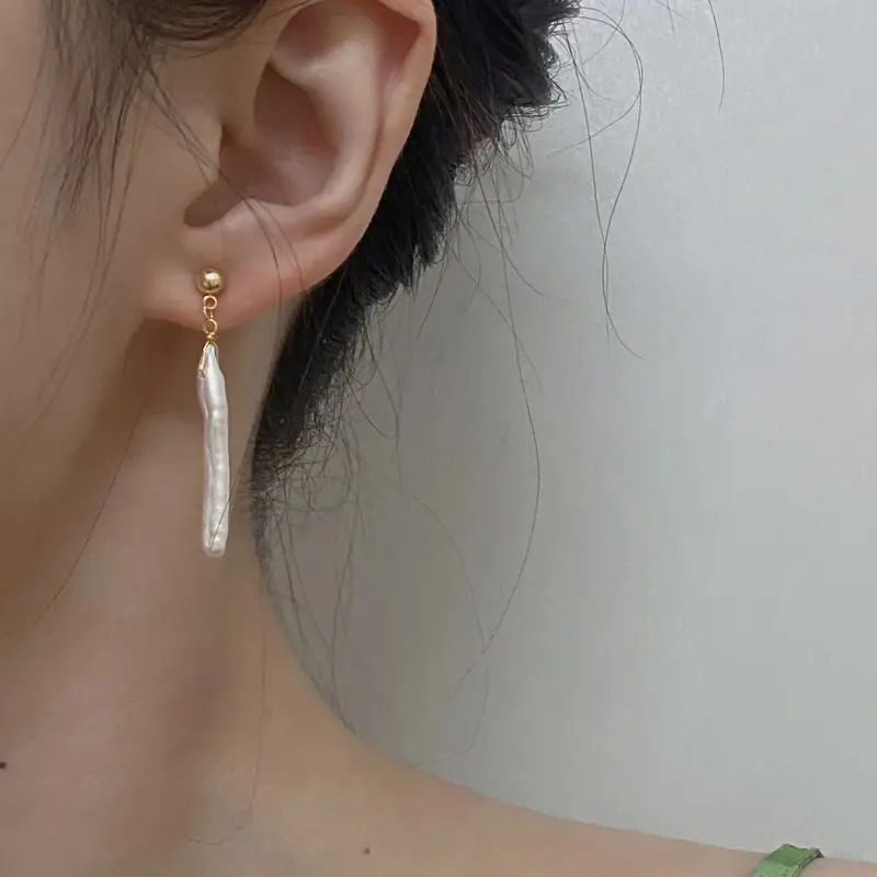 Natural Pearl Earrings for Women Gold Plated - Image 4