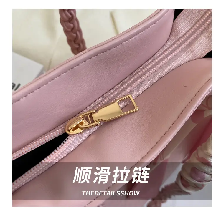 Pink Women's Large Capacity Shoulder Bag with Bow — feature 5