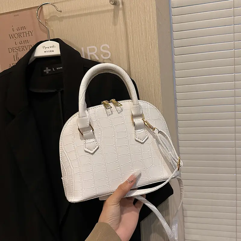 White Stone Pattern Shoulder Bag for Women 2023 - Image 7
