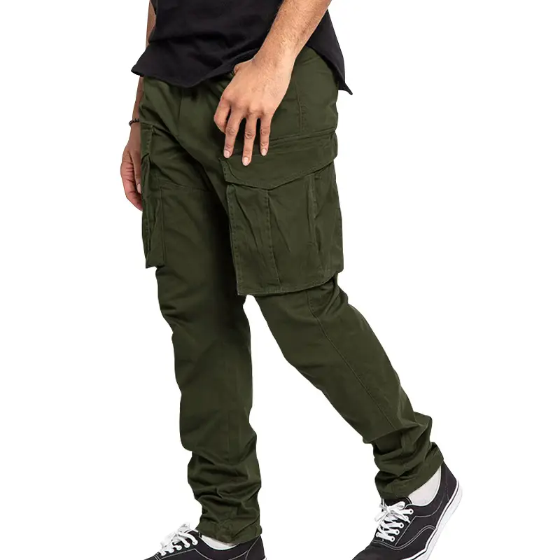 Men's Tan Multi-Pocket Cargo Pants Large — feature 10