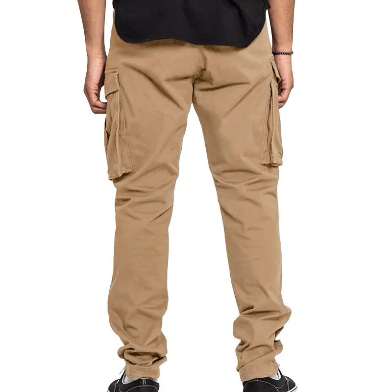 Men's Tan Multi-Pocket Cargo Pants Large — feature 15