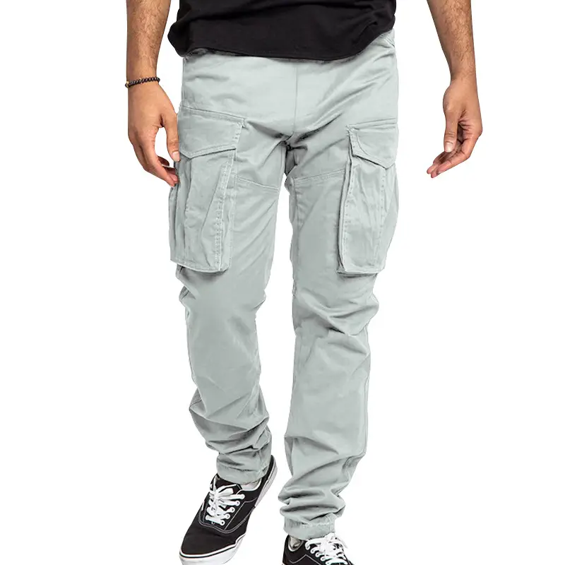 Men's Tan Multi-Pocket Cargo Pants Large — feature 16