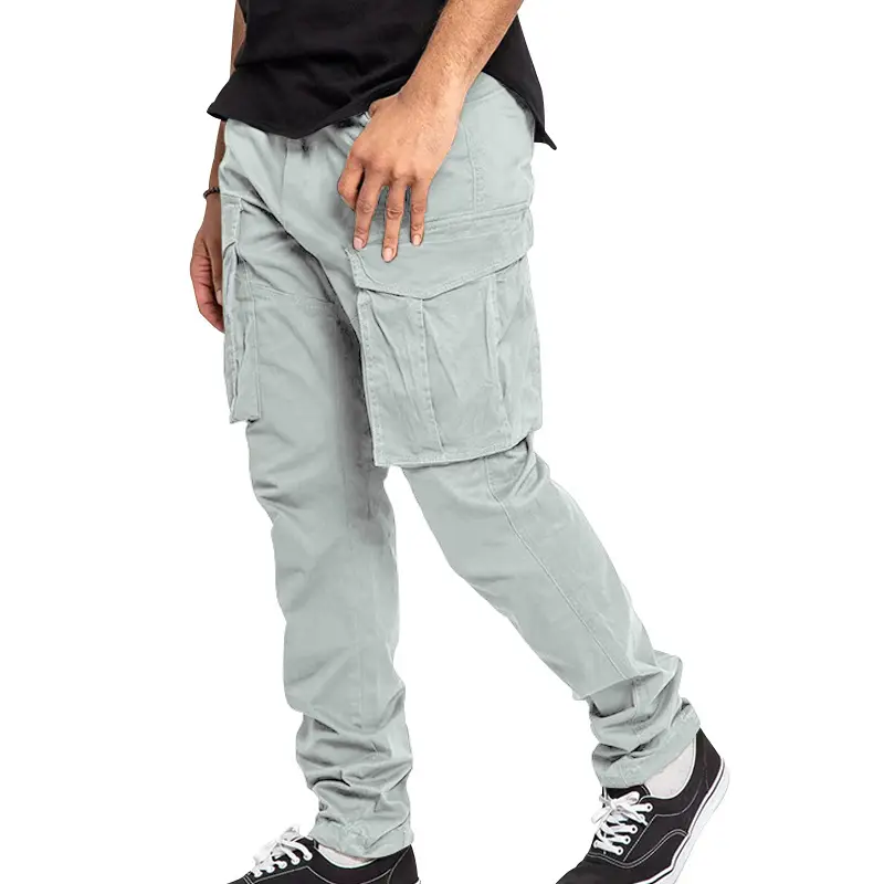 Men's Tan Multi-Pocket Cargo Pants Large — feature 18
