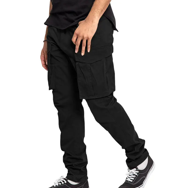 Men's Tan Multi-Pocket Cargo Pants Large — feature 6