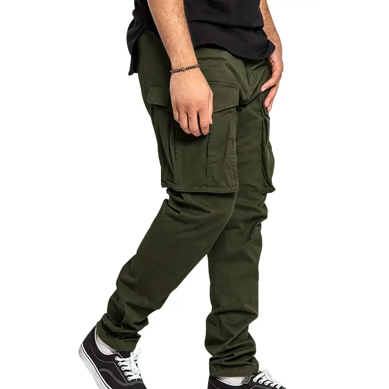 Men's Tan Multi-Pocket Cargo Pants Large — feature 9