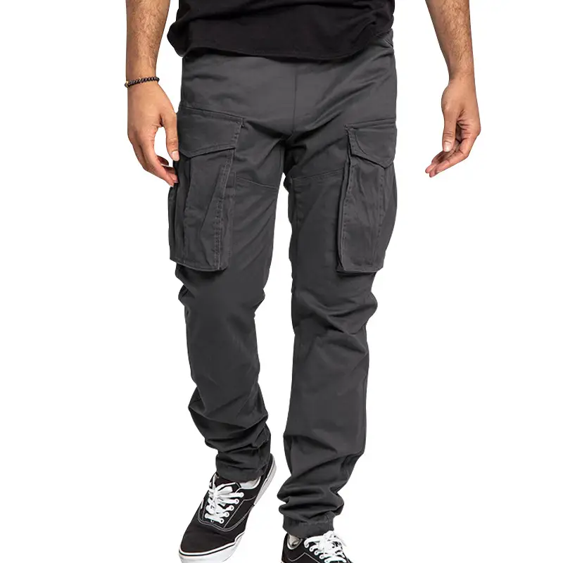 Men's Tan Multi-Pocket Cargo Pants Large - Image 5