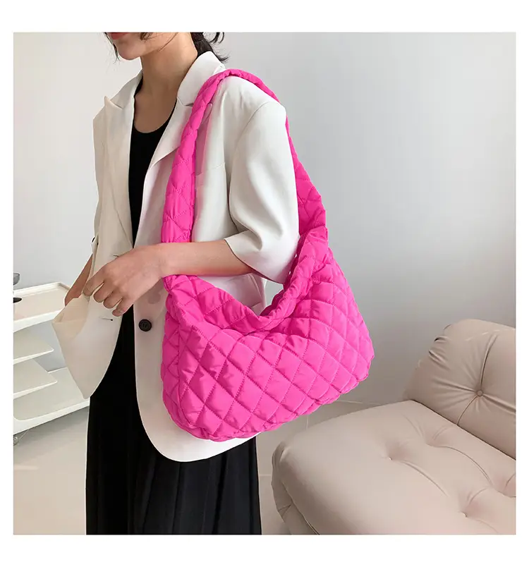 Pink Quilted Women's Tote Bag 2023 New — feature 14