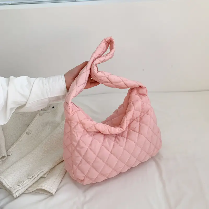 Pink Quilted Women's Tote Bag 2023 New - Image 6