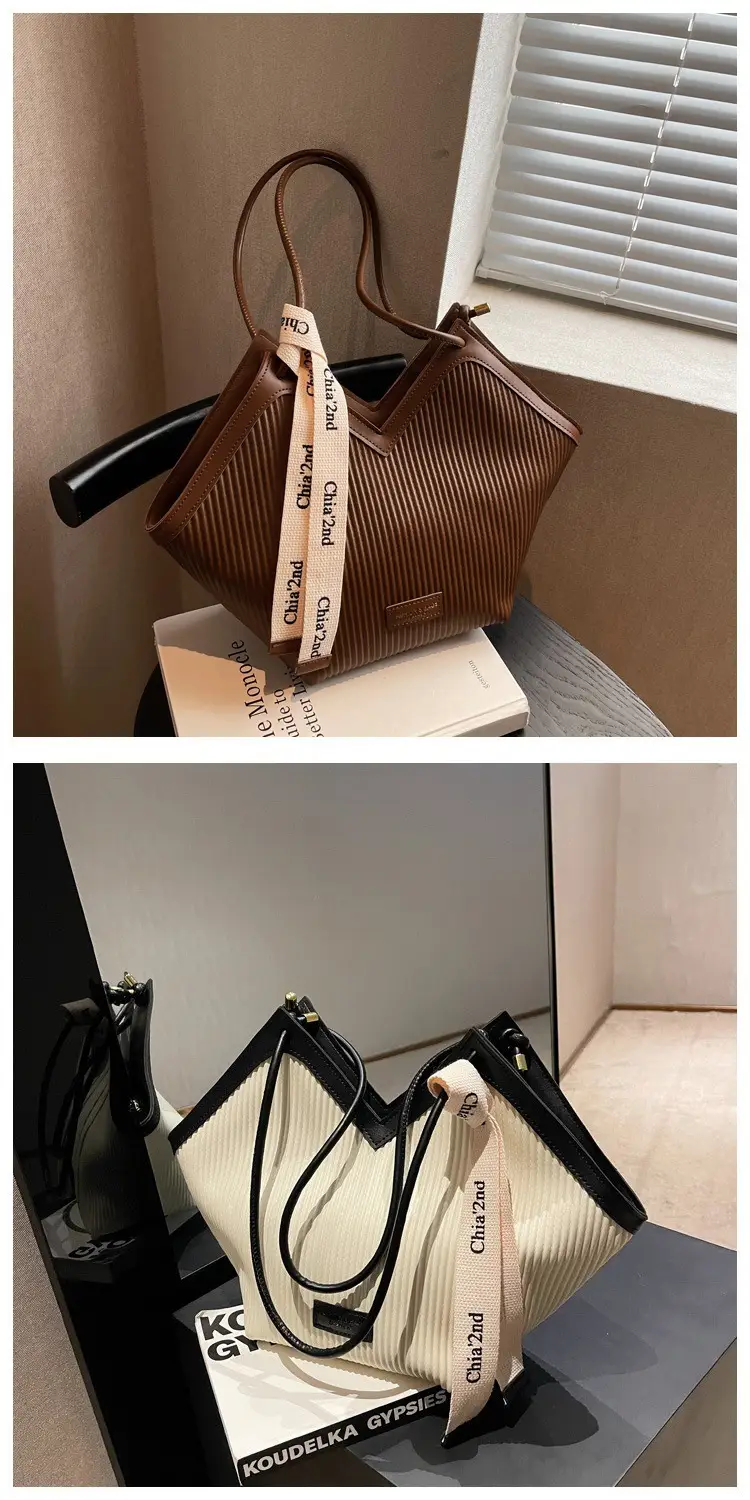Korean Style Brown Canvas Shoulder Bag for Women — feature 12