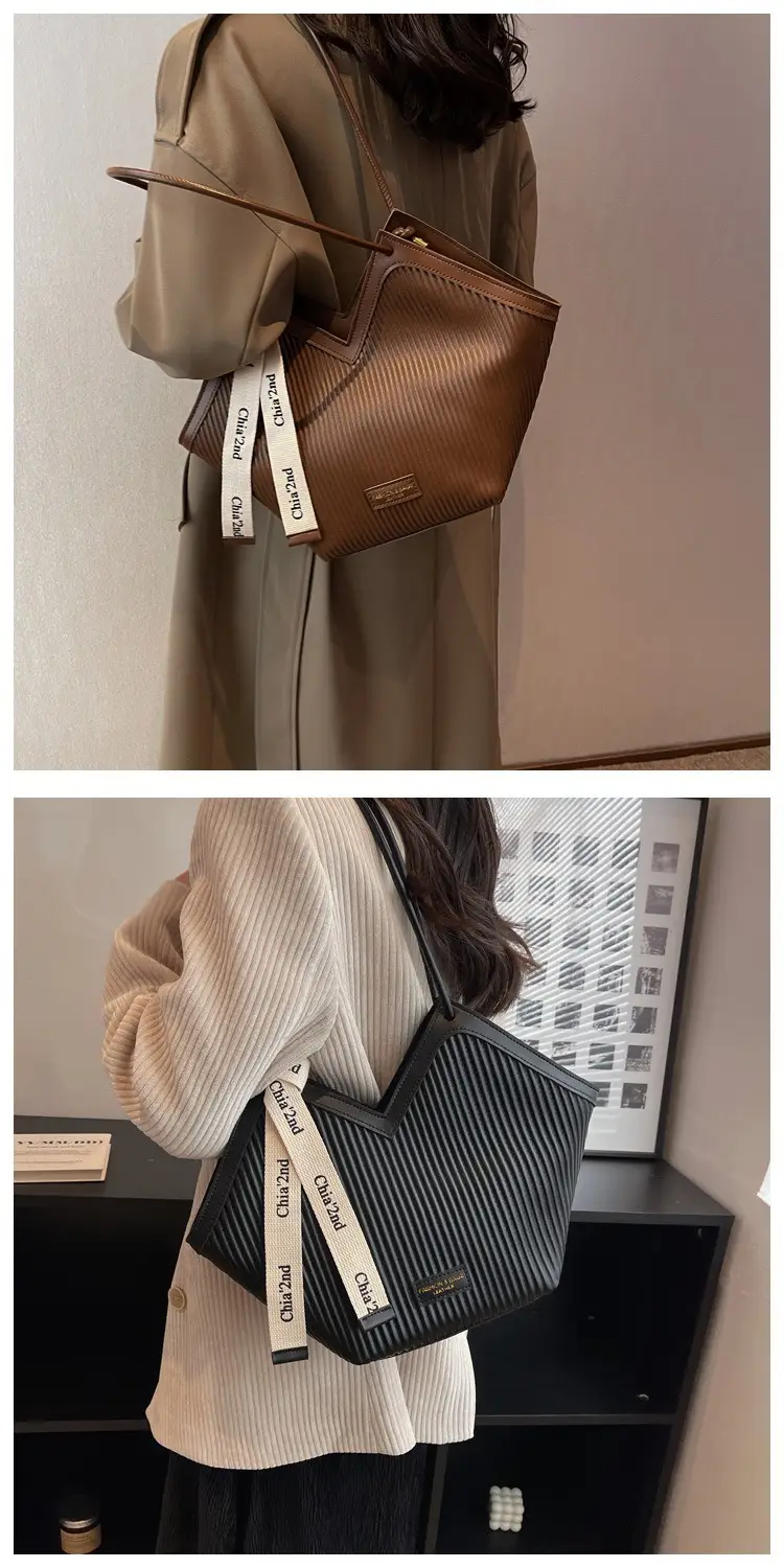 Korean Style Brown Canvas Shoulder Bag for Women — feature 6