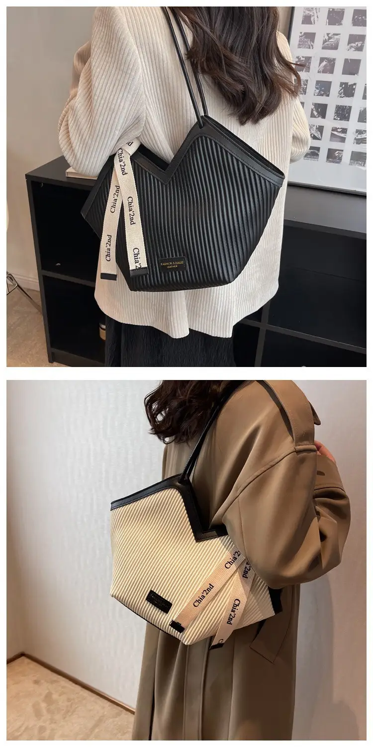 Korean Style Brown Canvas Shoulder Bag for Women — feature 8