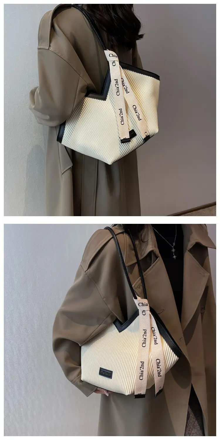 Korean Style Brown Canvas Shoulder Bag for Women — feature 9