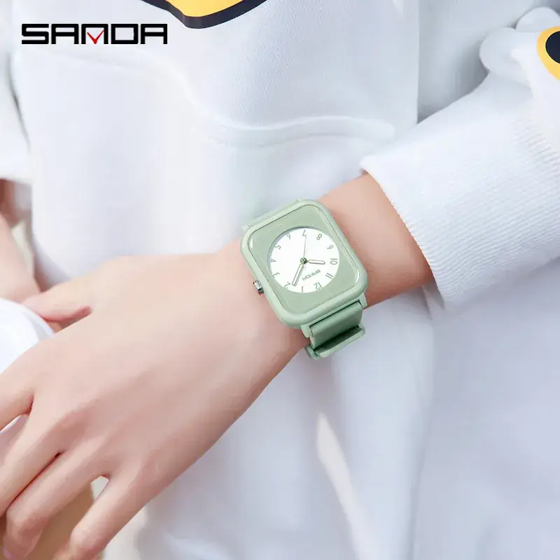 Sanda Black Square Quartz Electronic Watch for Men Women - Image 8