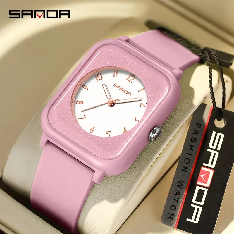 Sanda Black Square Quartz Electronic Watch for Men Women - Image 9