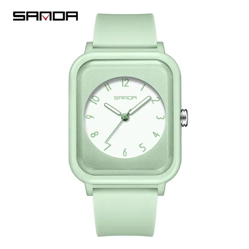 Sanda Black Square Quartz Electronic Watch for Men Women - Image 2