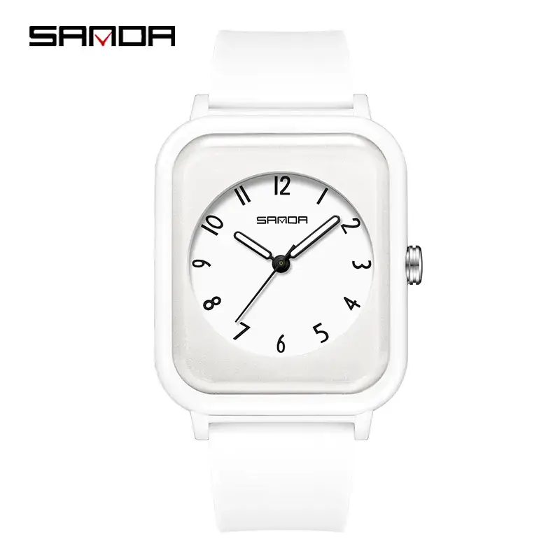 Sanda Black Square Quartz Electronic Watch for Men Women - Image 3