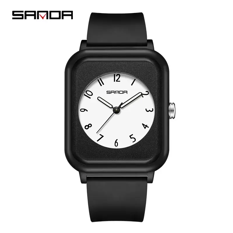 Sanda Black Square Quartz Electronic Watch for Men Women - Image 5