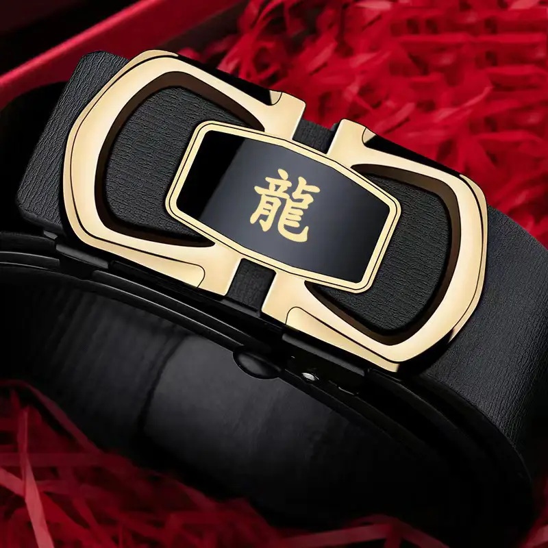 Men's Genuine Leather Zodiac Belt with Gold Plated Face - Image 27