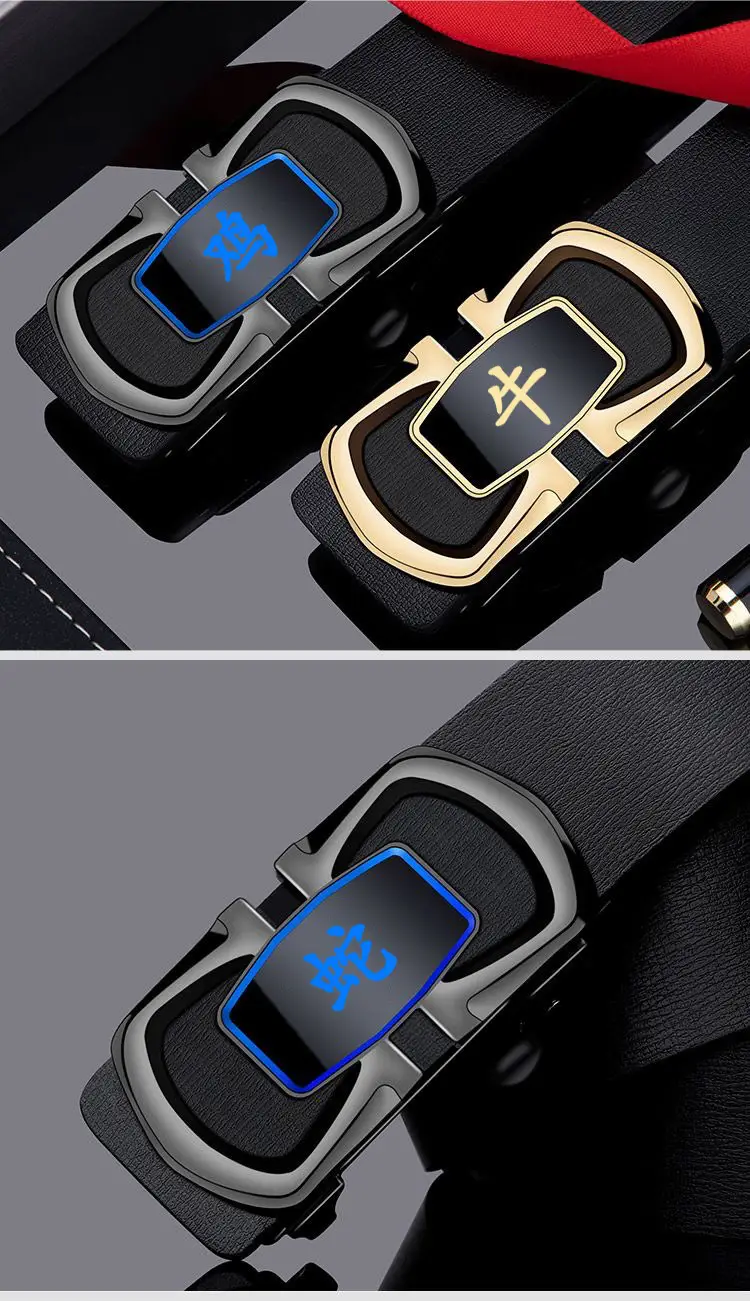 Men's Genuine Leather Zodiac Belt with Gold Plated Face β feature 13