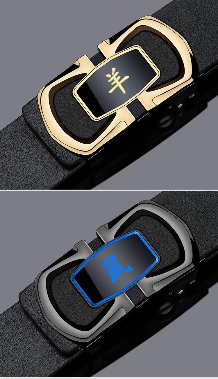 Men's Genuine Leather Zodiac Belt with Gold Plated Face β feature 14