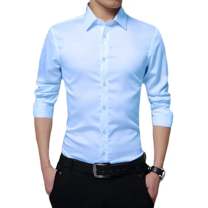 Men's Black Slim Fit Long Sleeve Shirt - Image 10