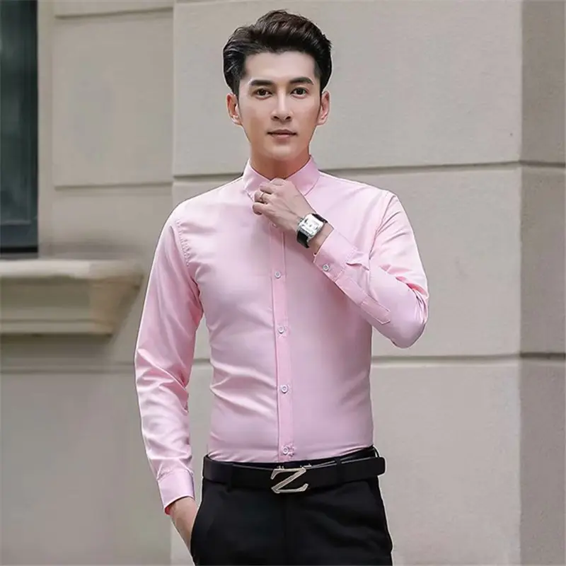 Men's Black Slim Fit Long Sleeve Shirt - Image 6