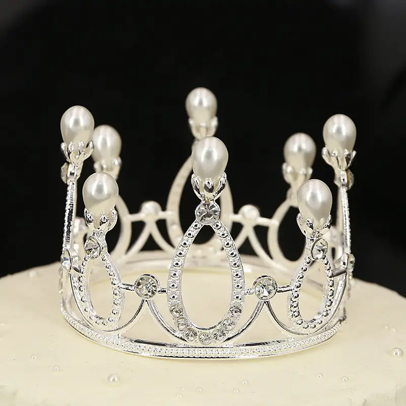 Golden Pearl Crown for Kids & Baking Decor