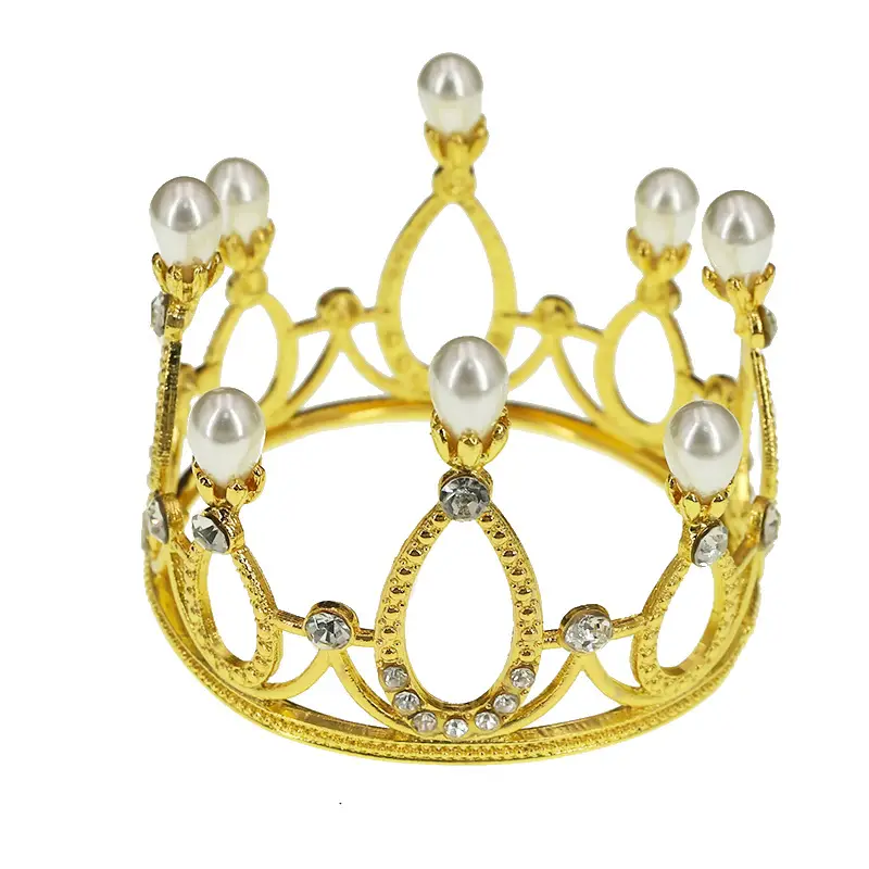 Golden Pearl Crown for Kids & Baking Decor