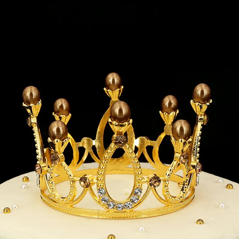 Golden Pearl Crown for Kids & Baking Decor