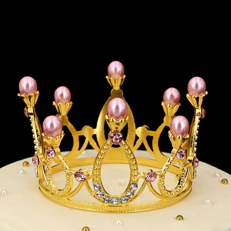 Golden Pearl Crown for Kids & Baking Decor
