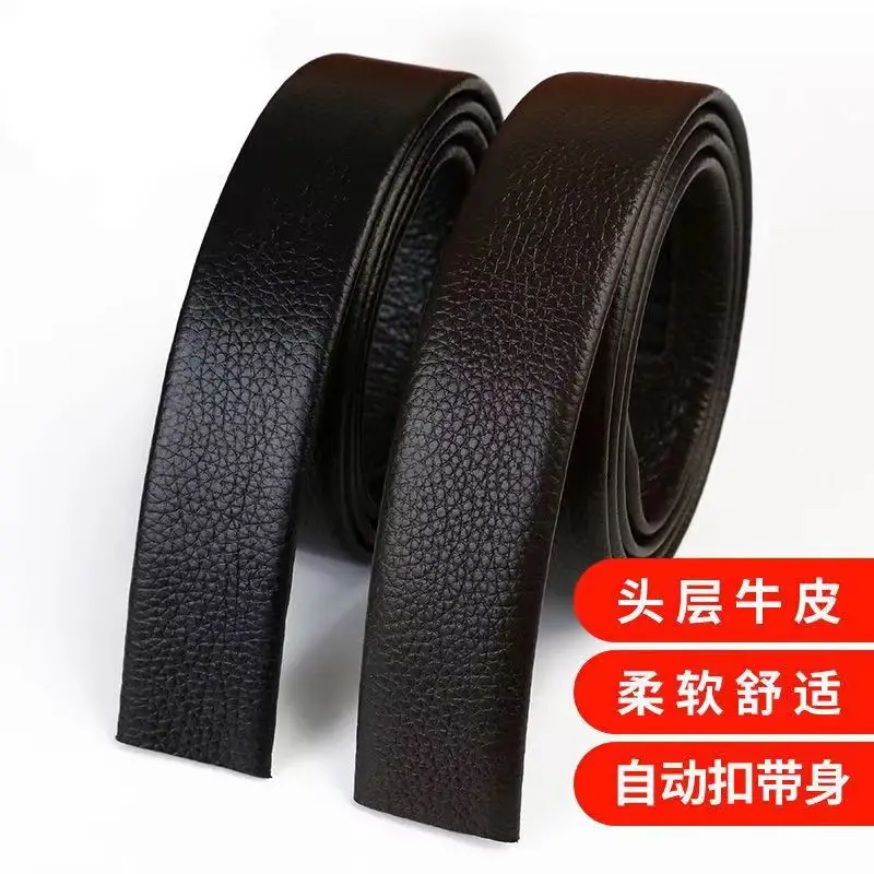 Men's Automatic Buckle Leather Belt Brown 3.5cm - Image 8