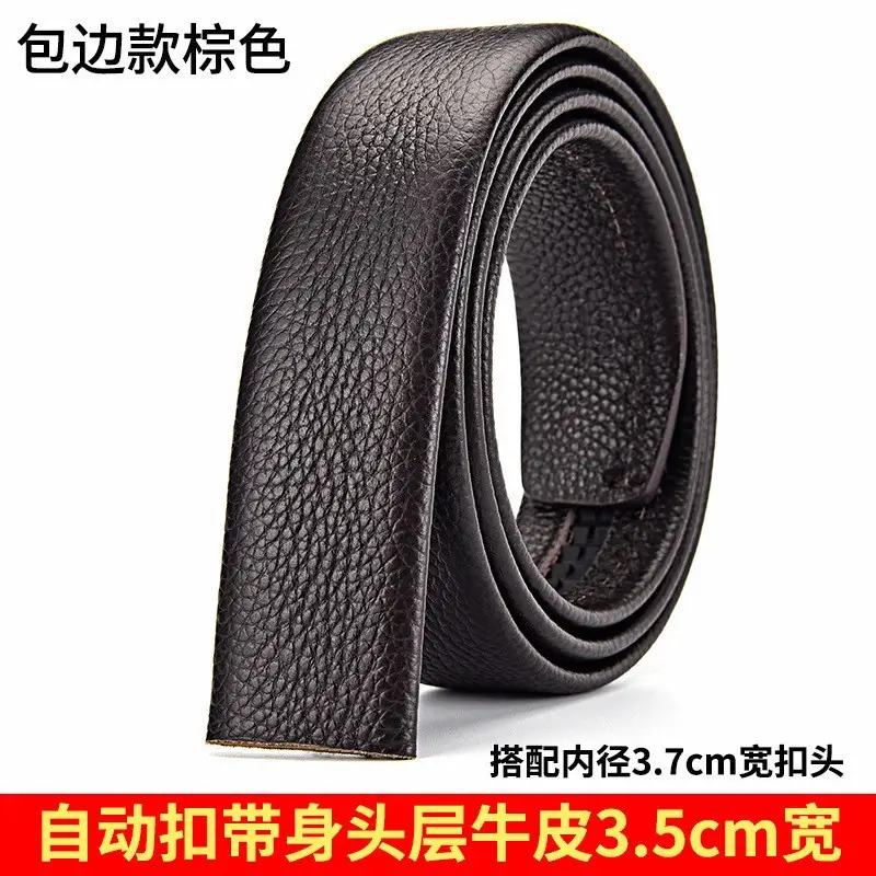 Men's Automatic Buckle Leather Belt Brown 3.5cm - Image 5