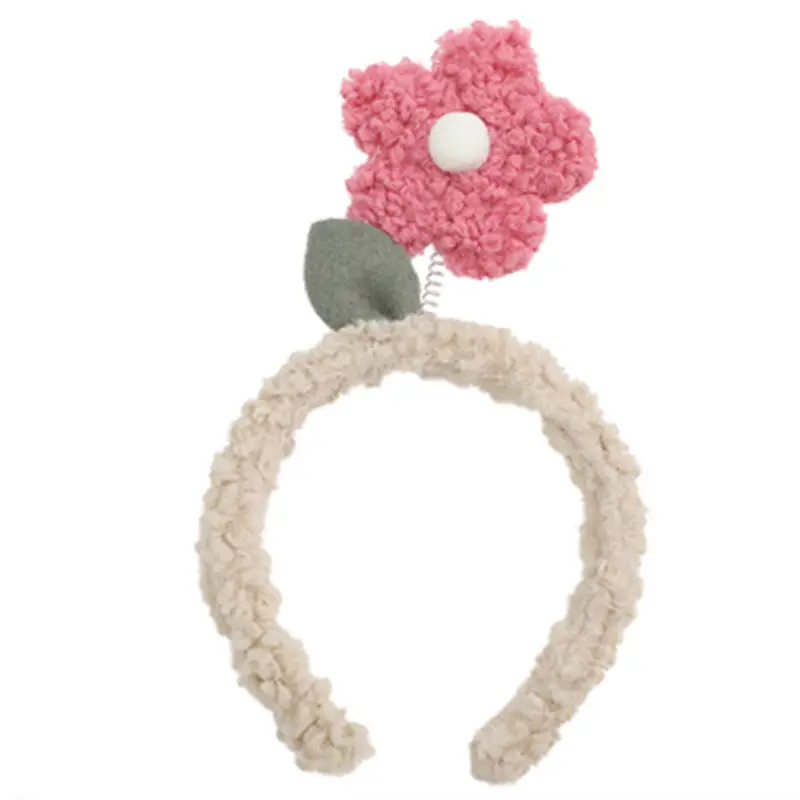 Lamb Wool Flower Headband for Women Autumn Winter - Image 14