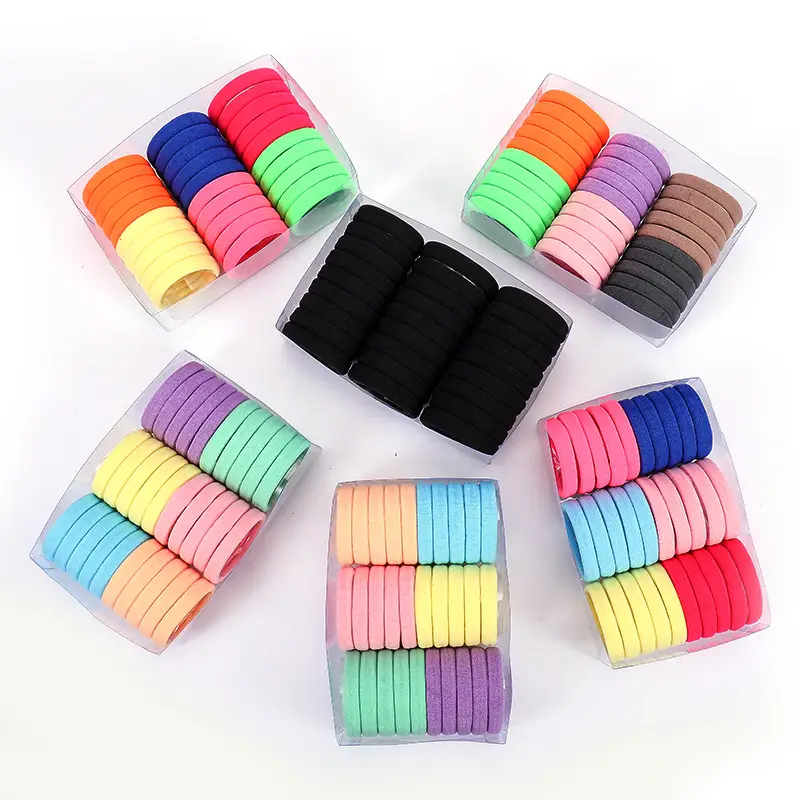 Women's Thick Elastic Hair Rope Black Multi Color